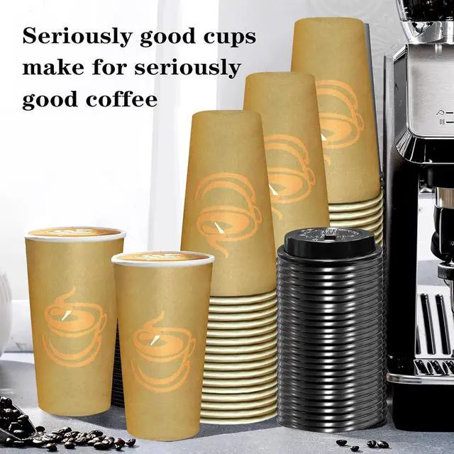Alt view image 4 of 7 - 12 oz Disposable Coffee Cups with Lids 25 Pack,To Go Paper Coffee Cups for Hot & Cold Beverages, Coffee, Tea, Hot Chocolate, Water or Juice,for Home, Office, Store and Cafe
