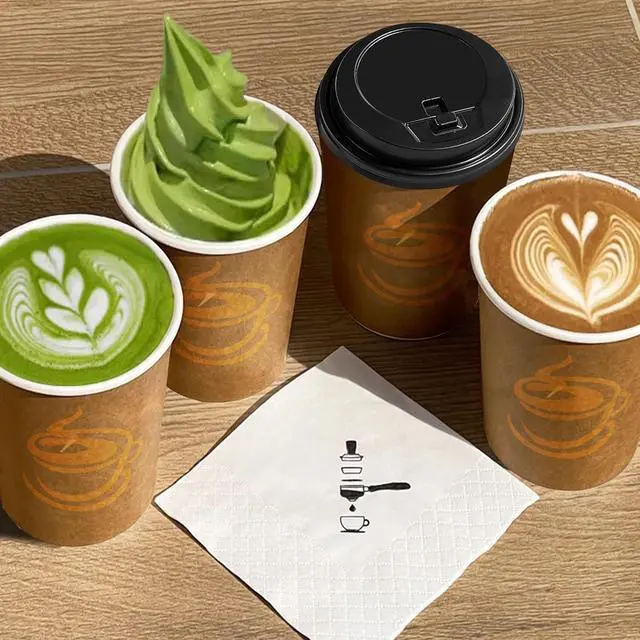 Alt view image 5 of 7 - 12 oz Disposable Coffee Cups with Lids 25 Pack,To Go Paper Coffee Cups for Hot & Cold Beverages, Coffee, Tea, Hot Chocolate, Water or Juice,for Home, Office, Store and Cafe