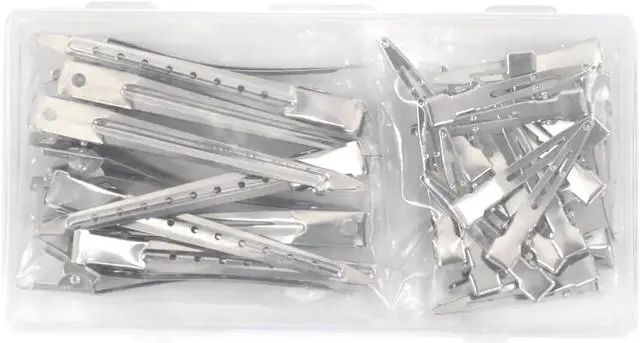 Alt view image 7 of 7 - 30 Pieces Metal Hair Clips Duck Billed Hair Clips Alligator Curl Clips for DIY Bow, Hair Accessories for Women Styling