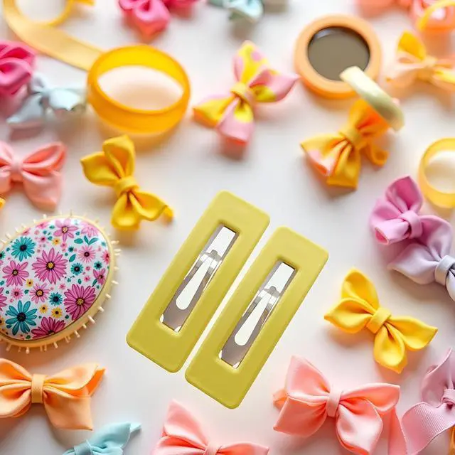 Alt view image 3 of 7 - 2Pcs Yellow Fashion Styling Hair Clips for Women and GirlsWoman Matte Candy Color Square Buckle Bangs Hairpin Hair Clip Barrette Hair Clips