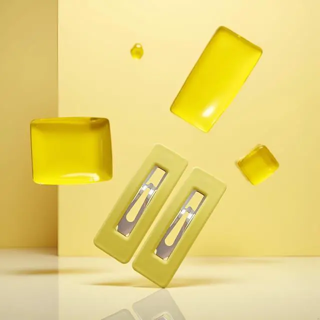 Alt view image 5 of 7 - 2Pcs Yellow Fashion Styling Hair Clips for Women and GirlsWoman Matte Candy Color Square Buckle Bangs Hairpin Hair Clip Barrette Hair Clips