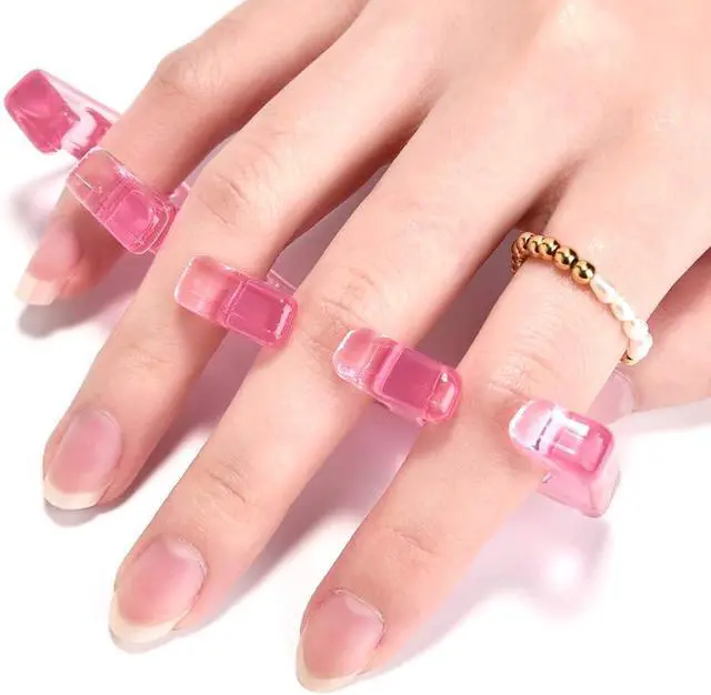 Alt view image 2 of 4 - Pedicure Toe Separators Flexible Soft Silicone Finger Toe Spacers | Reusable Toe Spreader Salon Pedicure Tools for Nail Polish 2Pcs Washable Toe Spacers for Women Suitable for Home DIY Pink