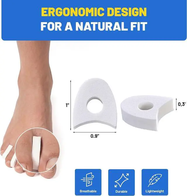 Alt view image 3 of 7 - 40PCS Premium Foam Toe Separators & Toe Cushions, Soft Foam Toe Spacers for Overlapping Toes, Individual Toe Separators, Between Toes Cushion Pads for Women and Men, Toe Dividers, Foot Care