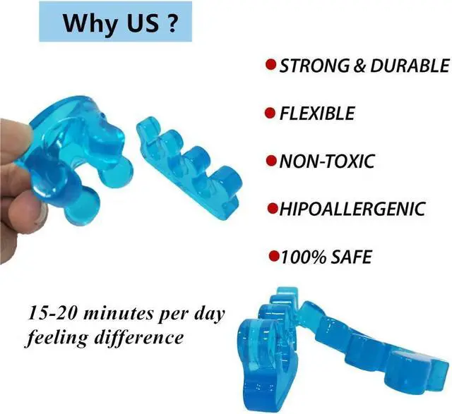 Alt view image 4 of 6 - One Pair Yoga Toes Blue Toe Stretcher & Toe Separator Stop Foot Pain and Boost Athletic Performance (Blue)