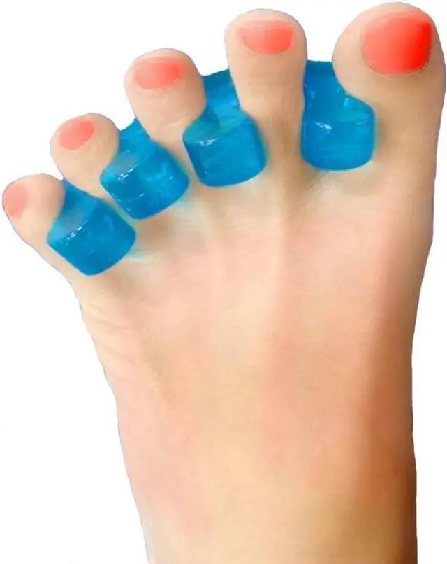 Alt view image 5 of 6 - One Pair Yoga Toes Blue Toe Stretcher & Toe Separator Stop Foot Pain and Boost Athletic Performance (Blue)