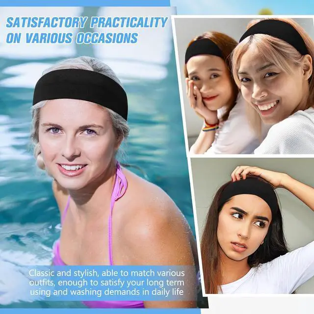 Alt view image 5 of 7 - Hotop 12 Pack Sport Headbands for Women Elastic Soft Fabric Hair Bands Sweatbands for Yoga Gym Running Workouts Daily Use(Black)