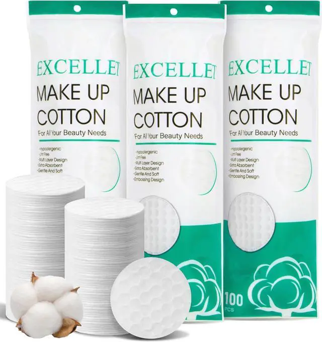 Main image of 300PCS Cotton Rounds - Lint Free Cotton Pads for Face & Makeup Removal | Face makeup Pads High Absorbency Facial Cotton Pads for Toner, Cleansing, Nail Polish Remover, Eye Makeup & Daily Beauty Care