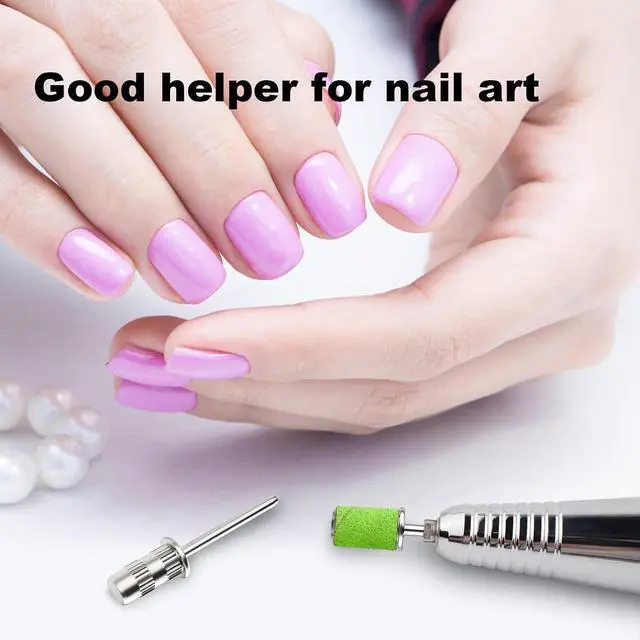 Alt view image 6 of 7 - Nail Drill Bits,Sanding Bands for Nail Drill Shaft 3/32 inch,Drill Bits for Nails,Mandrel Bit for Nails,Nail Drill Bits for Acrylic Nails Manicure Nails Manicure Pedicure Tool (Silver) Pack of 6