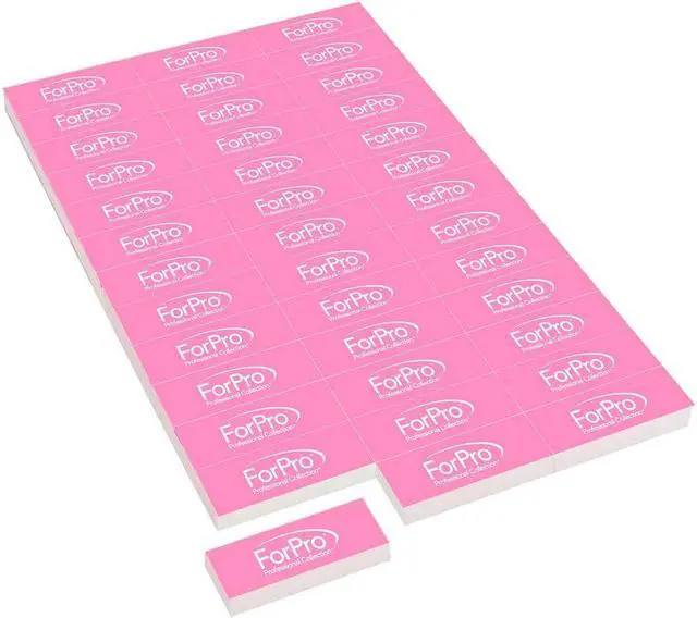 Alt view image 2 of 6 - ForPro Professional Collection Sparkle Mini Buffer Sheet, Pre-Cut, Double-Sided Manicure & Pedicure Nail Buffers, Pink 400/White 4000 Grit, 39-Count
