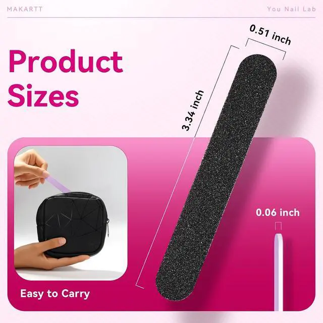 Alt view image 6 of 7 - Makartt Mini Nail Files 100/180 Grit - 50PCS Disposable Emery Boards | 5 Assorted Colors, Double-Sided Mini Files Bulk, Acrylic & Natural Nail Shaping, Nail Tech Kits, Salon Travel & Home Use