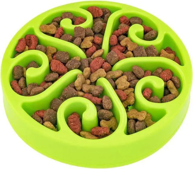 Main image of Slow Feeder Dog Bowl Anti-Choking Help Prevent Bloat Non Toxic BPA Free Feeding Dish SH-10303, Green