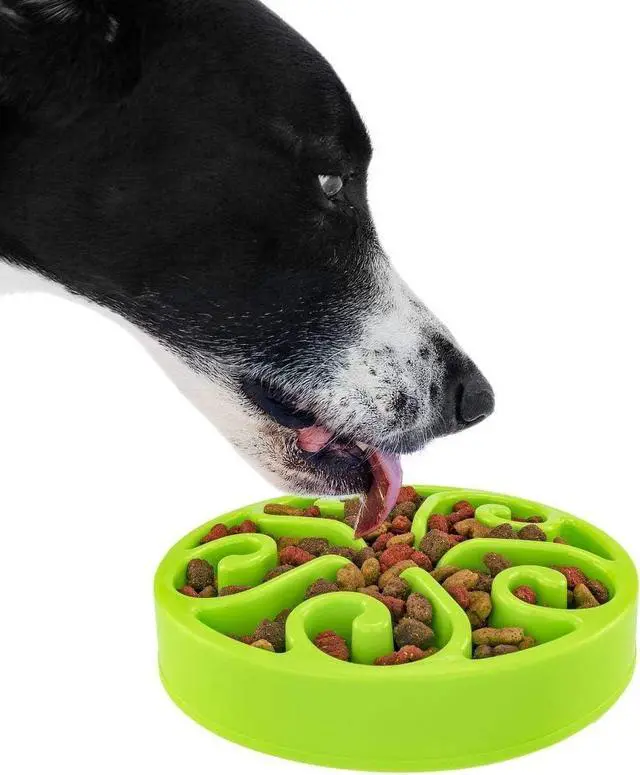 Alt view image 2 of 7 - Slow Feeder Dog Bowl Anti-Choking Help Prevent Bloat Non Toxic BPA Free Feeding Dish SH-10303, Green