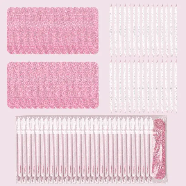 Alt view image 2 of 6 - Mini Nail Files, 30Sets Nail Kits 2-Piece | Nail Files 240Grit, Crystal Stick, Individually Packaged Nail Tool Kit, for Fingernails, Toenails & Press on Nail