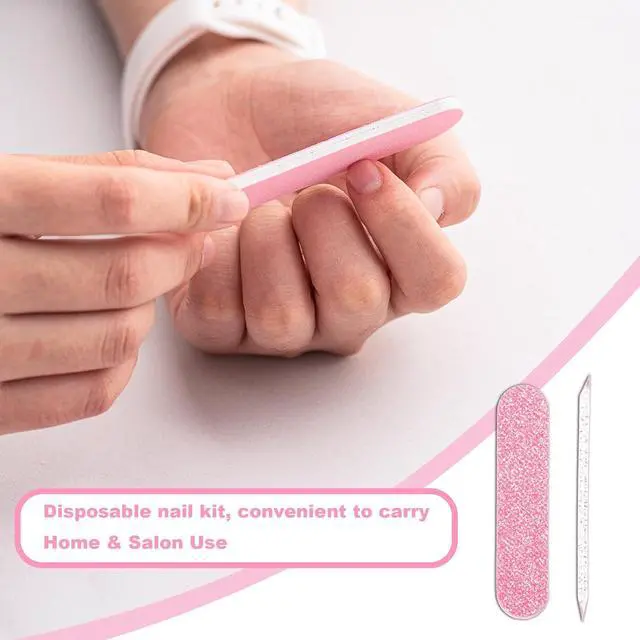Alt view image 3 of 6 - Mini Nail Files, 30Sets Nail Kits 2-Piece | Nail Files 240Grit, Crystal Stick, Individually Packaged Nail Tool Kit, for Fingernails, Toenails & Press on Nail