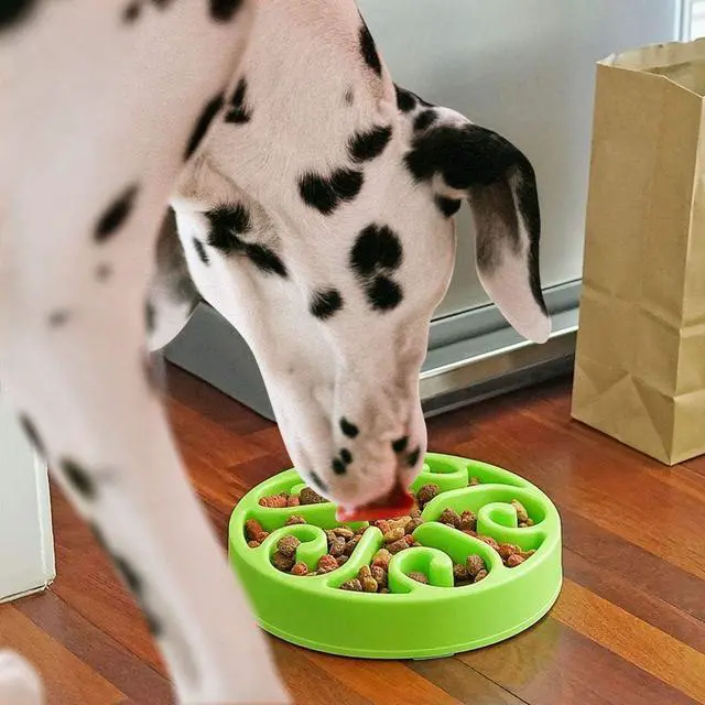 Alt view image 6 of 7 - Slow Feeder Dog Bowl Anti-Choking Help Prevent Bloat Non Toxic BPA Free Feeding Dish SH-10303, Green