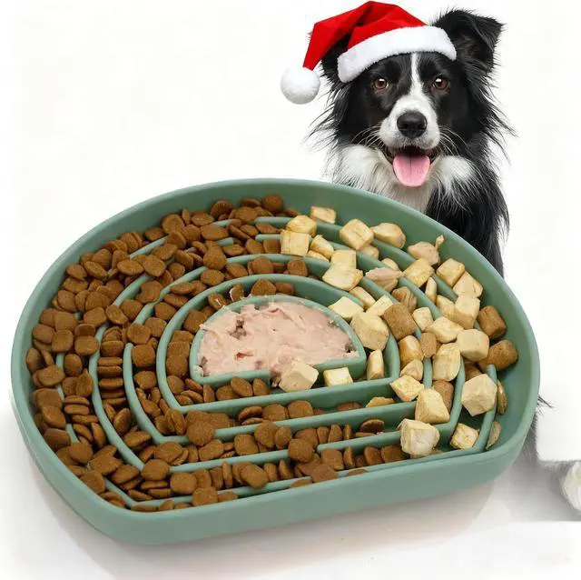 Main image of Slow Feeder Dog Bowls, Anti-Choking Puzzle Maze Dog Food Bowl for Medium Small Breeds, Silicone Puppy Feeding Dish with Non-Slip Suction Cup, Fast Eating Prevention, Boredom and Anxiety Reducer