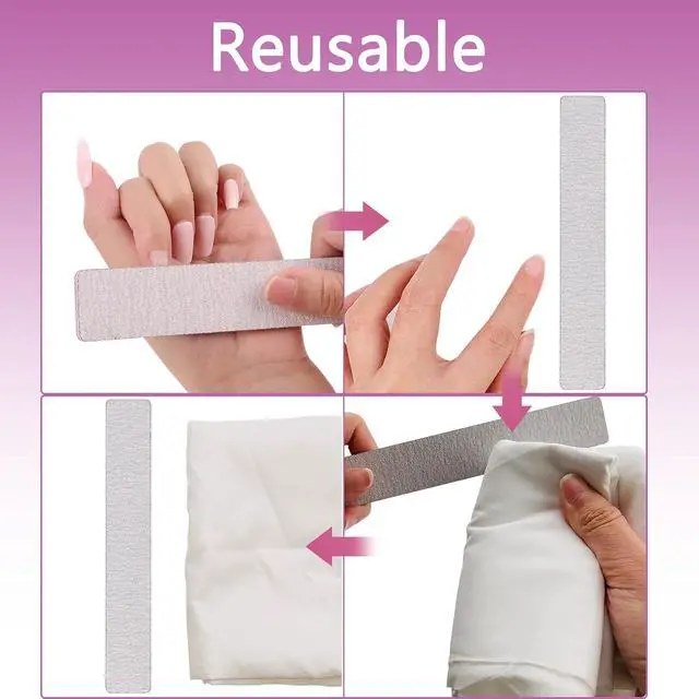 Alt view image 4 of 7 - 24 Pack Nail Files, 100/180 Grit Double Sides Professional Reusable Washable Nail File, Emery Boards Manicure Tool for Acrylic Nails