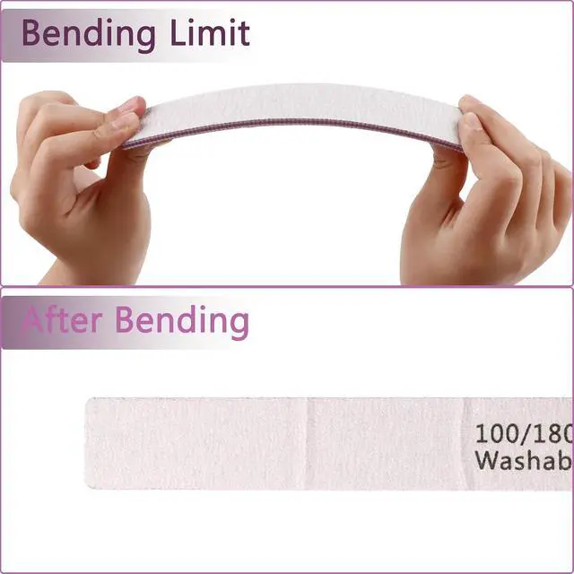 Alt view image 5 of 7 - 24 Pack Nail Files, 100/180 Grit Double Sides Professional Reusable Washable Nail File, Emery Boards Manicure Tool for Acrylic Nails