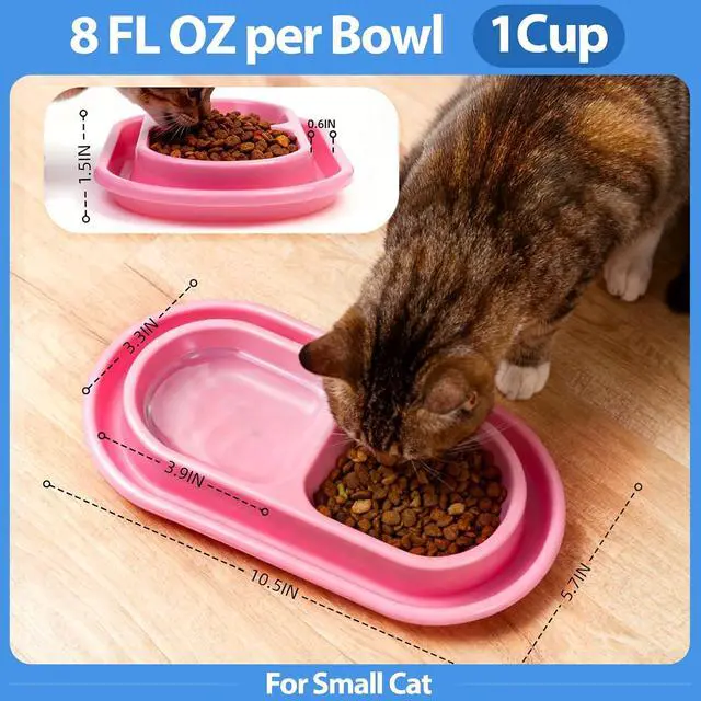 Alt view image 3 of 6 - Ant Away Outdoor Cat Bowl, Double Pet Bowl with Water Moat, Spill-Proof Design, Food & Water Feeder for Outdoor Cats Ants Away, Easy Clean, Lightweight Plastic(Small, 2 Packs)