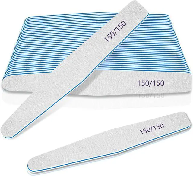 Main image of Nail Files 150/150 Grit, 12pcs for Poly Extension Gel, Emery Boards for Acrylic and False Nails, Coarse Manicure Pedicure Tools for Home Salon