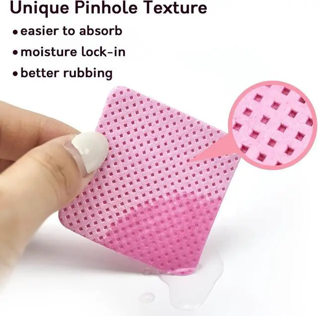 Alt view image 4 of 7 - Bcowos Pink Lint Free Nail Wipes, No Lint, Absorbent, 540PCS | Soft Non-Woven Nail Polish Remover Pads- Lint Free Wipes for Nail Polish Removal, lash Extensions Application, Nail Supplies