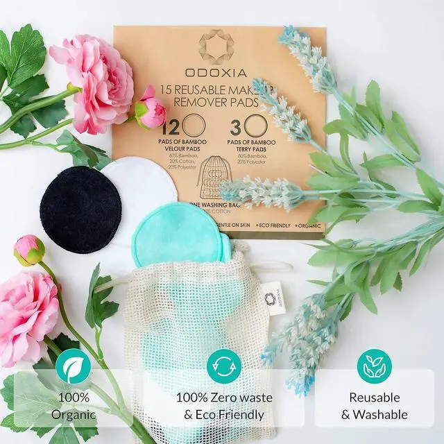 Alt view image 2 of 6 - Reusable Makeup Remover Pads | Eco Friendly & Zero Waste Cotton Rounds | Beauty Products | 15 Natural & Organic Face Pads with Laundry Bag | Soft for All Skin Types | Bamboo Wipes for Facial Cleansing