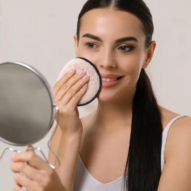 Alt view image 2 of 6 - BlingKingdom 6 PCS Reusable Makeup Remover Pads, Facial Cleansing Cloths | Washable, Double-Sided Round Make Up Remover Pads for All Skin Types - 3 Colors
