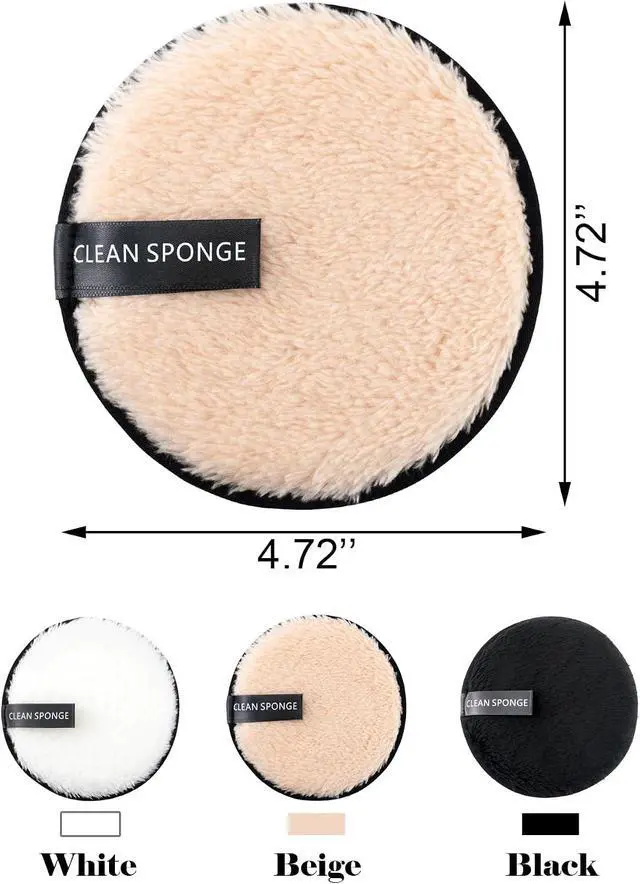 Alt view image 3 of 6 - BlingKingdom 6 PCS Reusable Makeup Remover Pads, Facial Cleansing Cloths | Washable, Double-Sided Round Make Up Remover Pads for All Skin Types - 3 Colors
