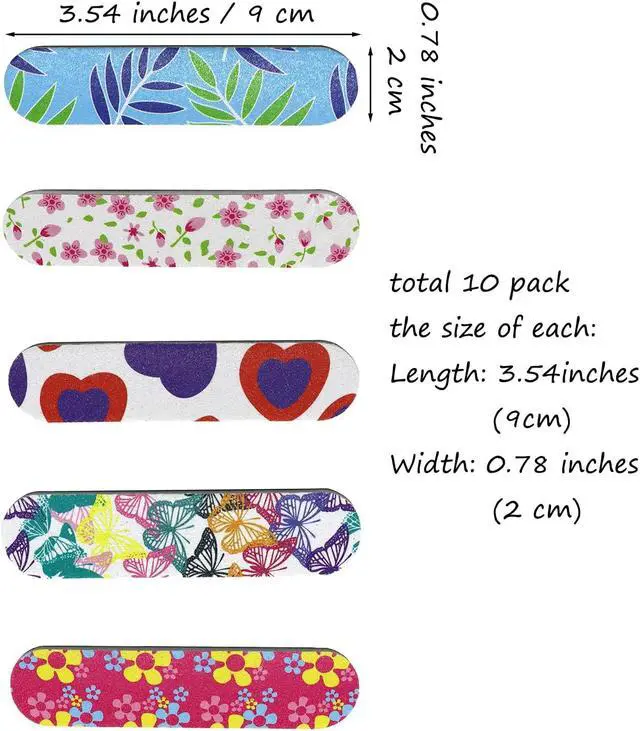 Alt view image 2 of 5 - Nail File Nail Buffers Nail Emery Boards Disposable Nail Care Files Double Sided Art Manicure File Mini Reusable for Women Girls Men 10 Pack