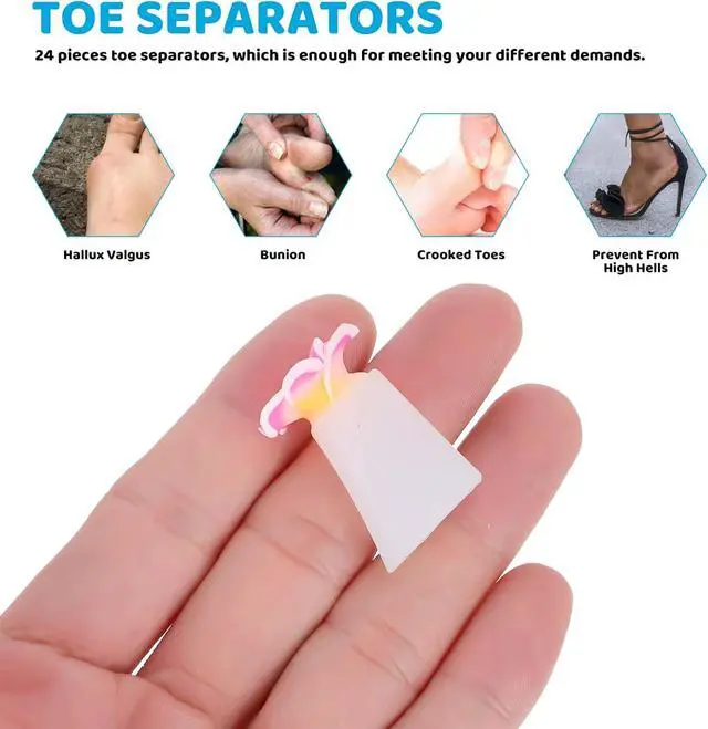 Alt view image 5 of 7 - Uonlytech Nail Art 32pcs Silicone Toe Separators Flower Toe Separator Toe Nail Separators Toes Dividers Pedicures Nail Art Tools Pedicure Spacers for Nail Salon Toes Dividers