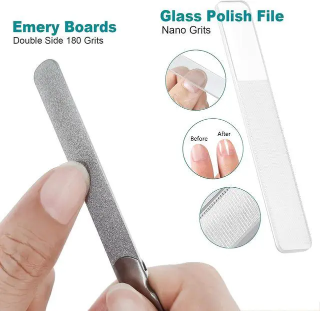 Alt view image 3 of 7 - Diamond Nail File for Natural Nails, 4.6 Inch Double Sided 180 Grits Emery Boards Metal Toe Nail Files for Thick Toenails and Fingernail (1 Pack)