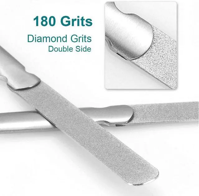 Alt view image 5 of 7 - Diamond Nail File for Natural Nails, 4.6 Inch Double Sided 180 Grits Emery Boards Metal Toe Nail Files for Thick Toenails and Fingernail (1 Pack)