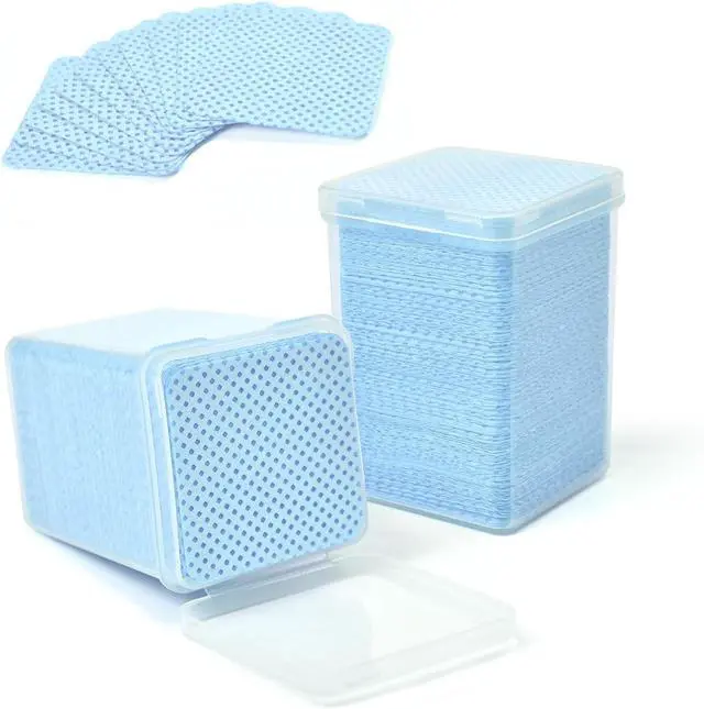 Main image of Lint Free Nail Wipes 350Pcs Nail Polish Removal Wipes Disposable Non-Woven Nail Cotton Pads Super Absorbent Eyelash Extension Glue Cleaning Wipe Nail Salon and Home Use, Blue