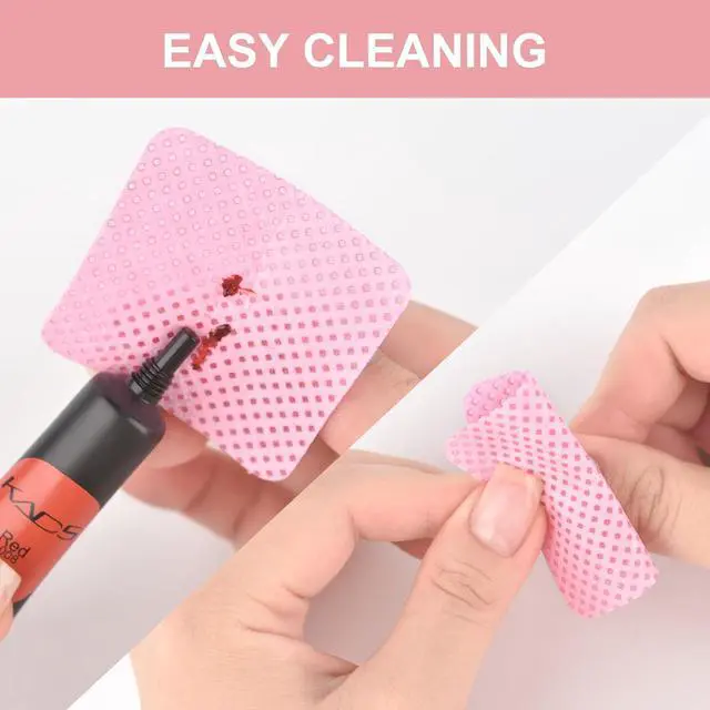 Alt view image 5 of 6 - Lint Free Nail Wipes 350Pcs Nail Polish Removal Wipes Disposable Non-Woven Nail Cotton Pads Super Absorbent Eyelash Extension Glue Cleaning Wipe Nail Salon and Home Use, Blue