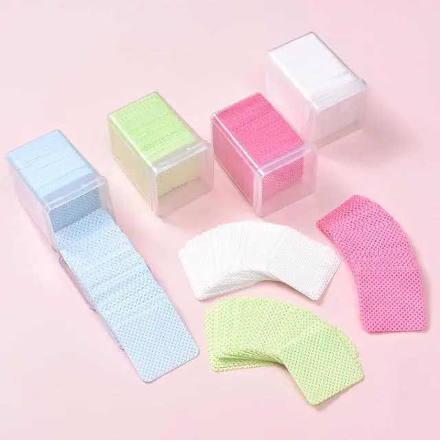Alt view image 6 of 6 - Lint Free Nail Wipes 350Pcs Nail Polish Removal Wipes Disposable Non-Woven Nail Cotton Pads Super Absorbent Eyelash Extension Glue Cleaning Wipe Nail Salon and Home Use, Blue