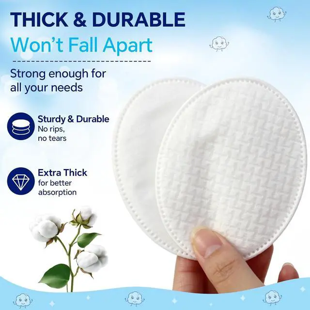 Alt view image 4 of 6 - Cottonessence Premium Cotton Ovals (80 Count) - 80 Count (Pack of 1), 2.75" x 3.54", Large Oval Cotton Pads,Soft, Thick, Lint-Free & Highly Absorbent for Makeup Removal, Facial Cleansing & Skincare