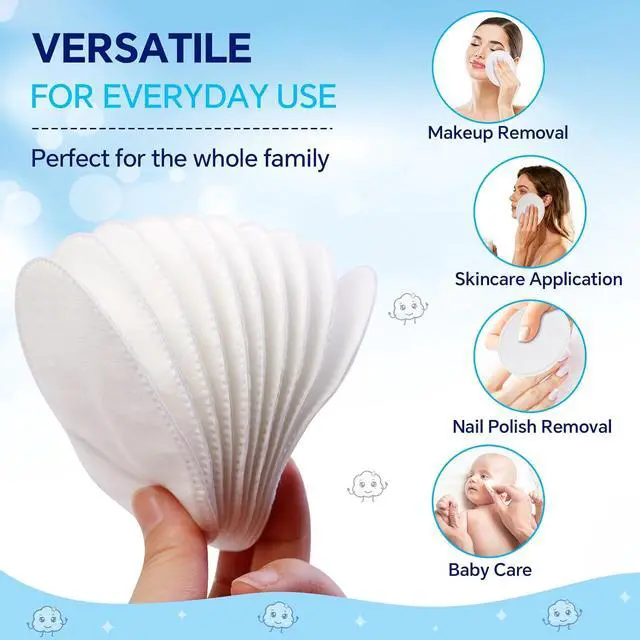 Alt view image 5 of 6 - Cottonessence Premium Cotton Ovals (80 Count) - 80 Count (Pack of 1), 2.75" x 3.54", Large Oval Cotton Pads,Soft, Thick, Lint-Free & Highly Absorbent for Makeup Removal, Facial Cleansing & Skincare