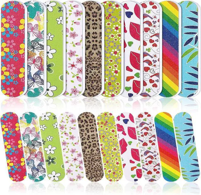 Main image of Sumind 100 Pack Mini Nail Files Double Sided Bulk,2.36 x 0.59 x 0.16 Inch | Colorful Emery Boards for Manicure Pedicure, Travel Size, Professional Salon Filing Tool, Disposable Fingernail Shaping