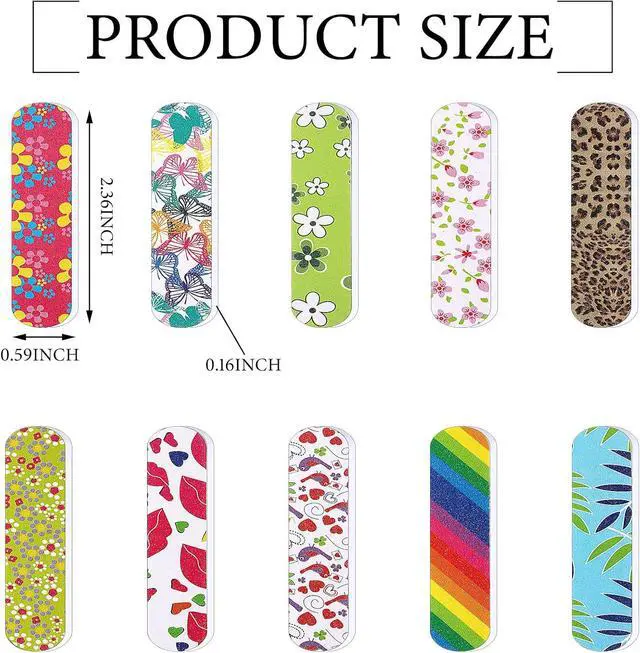 Alt view image 2 of 6 - Sumind 100 Pack Mini Nail Files Double Sided Bulk,2.36 x 0.59 x 0.16 Inch | Colorful Emery Boards for Manicure Pedicure, Travel Size, Professional Salon Filing Tool, Disposable Fingernail Shaping