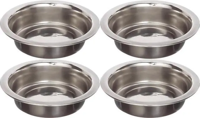 Main image of 4 Pack Stainless Steel Cat & Dog Bowls, 8 oz Each, Small Pet Feeding Dishes for Food & Water, Lightweight & Durable