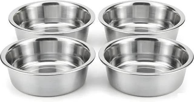 Alt view image 5 of 7 - 4 Pack Stainless Steel Cat & Dog Bowls, 8 oz Each, Small Pet Feeding Dishes for Food & Water, Lightweight & Durable