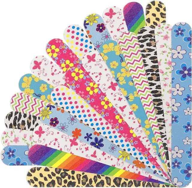 Main image of LNAUJS 24PCS Professional Double-Sided 100/180 Grit Nail Files Colorful Manicure Pedicure Tools