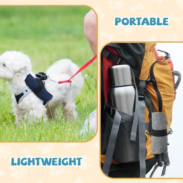 Alt view image 6 of 7 - Meanplan 2 Pack Portable Dog Bowls Foldable Travel Dog Dish Portable Puppy Water and Food Bowl Pet Hiking Accessories for Small and Large Pets(Dark Blue, Gray,40 oz)