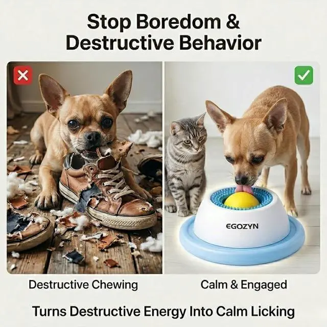 Alt view image 3 of 7 - Dog Lick Bowl for Small Dogs & Cats, Enrichment Liquid Treat Slow Feeder | Keeps Pets Busy Longer with Calm, Focused Treat Time