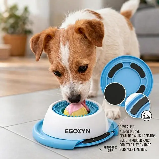 Alt view image 7 of 7 - Dog Lick Bowl for Small Dogs & Cats, Enrichment Liquid Treat Slow Feeder | Keeps Pets Busy Longer with Calm, Focused Treat Time