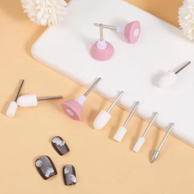 Alt view image 4 of 7 - Nail File Replacement Head Refills Set, 15 PCS Nails File Bit Professional Replacement Electric Nail Drill Bits Set for Home Salon Acrylic Nails Manicure Pedicure Tools