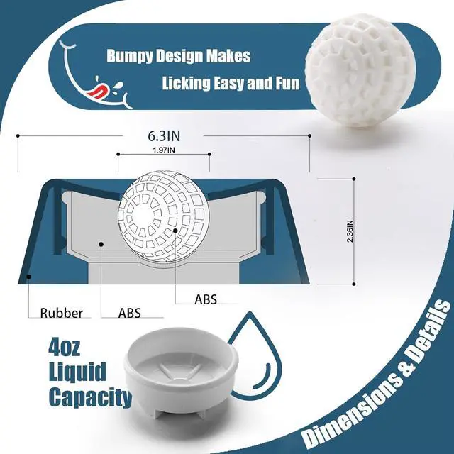 Alt view image 4 of 7 - SOOPLEU Lick and Roll Bowl for Dogs No-Mess Slow Feeder for Bone Broth, Yogurt & Supplements | Lick and Roll Bowl with Anti-Spill Rolling Ball | for Senior Dogs, New Puppies & Post-Op Nutrition