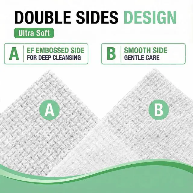 Alt view image 2 of 7 - Vinda Clean Face Towels, Disposable, XL Facial Towels, 30 Count - Thick 100% Rayon Fabric Dry Wipes for Sensitive Skin & Makeup Removal