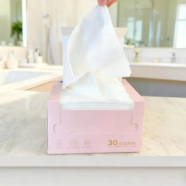 Alt view image 7 of 7 - Vinda Clean Face Towels, Disposable, XL Facial Towels, 30 Count - Thick 100% Rayon Fabric Dry Wipes for Sensitive Skin & Makeup Removal