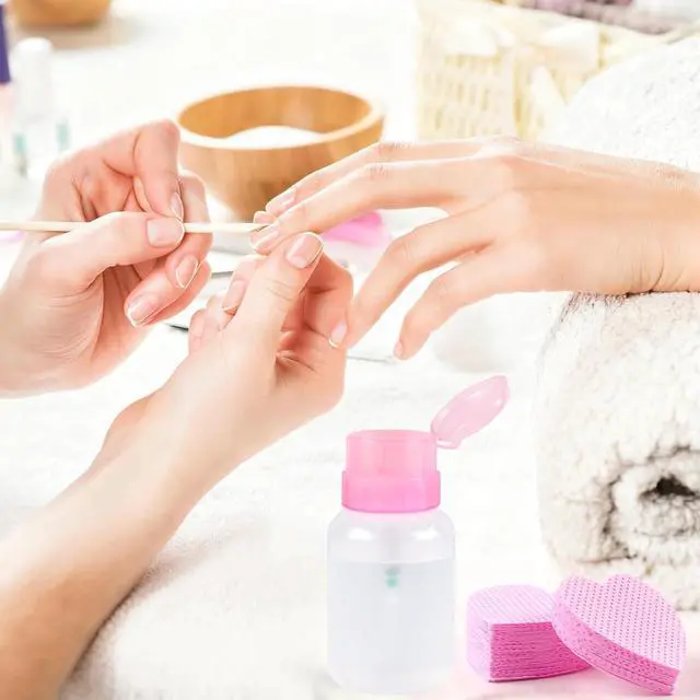 Alt view image 7 of 7 - 400pcs Lint Free Nail Wipes, 1 Pull-Off Pump-Style BottleNail Cleaning Pads, for Cleaning Nails for Manicures, Mascara Extension Glue Cleaning Wipes, and Nail Care Product Sets (Pink + White)